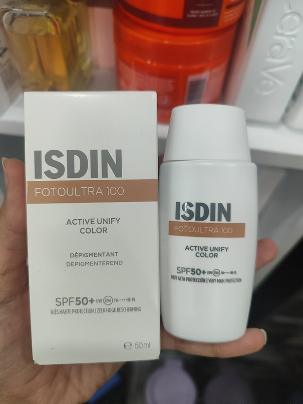 کرم ضد آفتاب ضد لک مدل اکتیو یونیفای ایزدین رنگی Active Unify Color حجم 50 میل