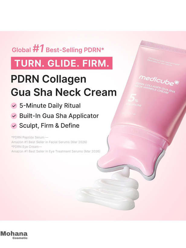 کرم ضد چروک گردن کلاژن و PDRN مدی کیوب مدل Gua Sha